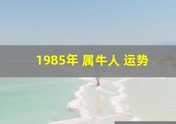 1985年 属牛人 运势